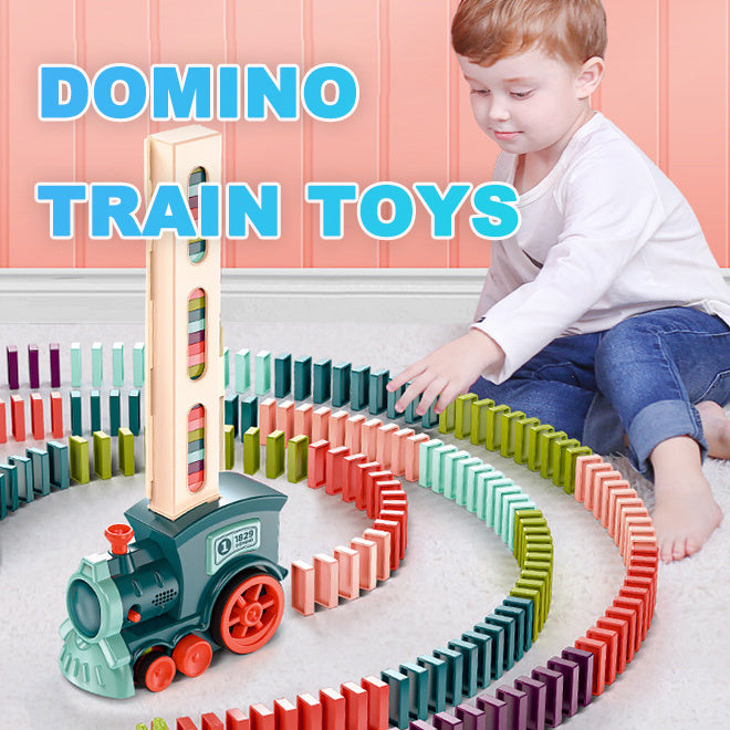 Domino Train With Automatic Releasing Blocks